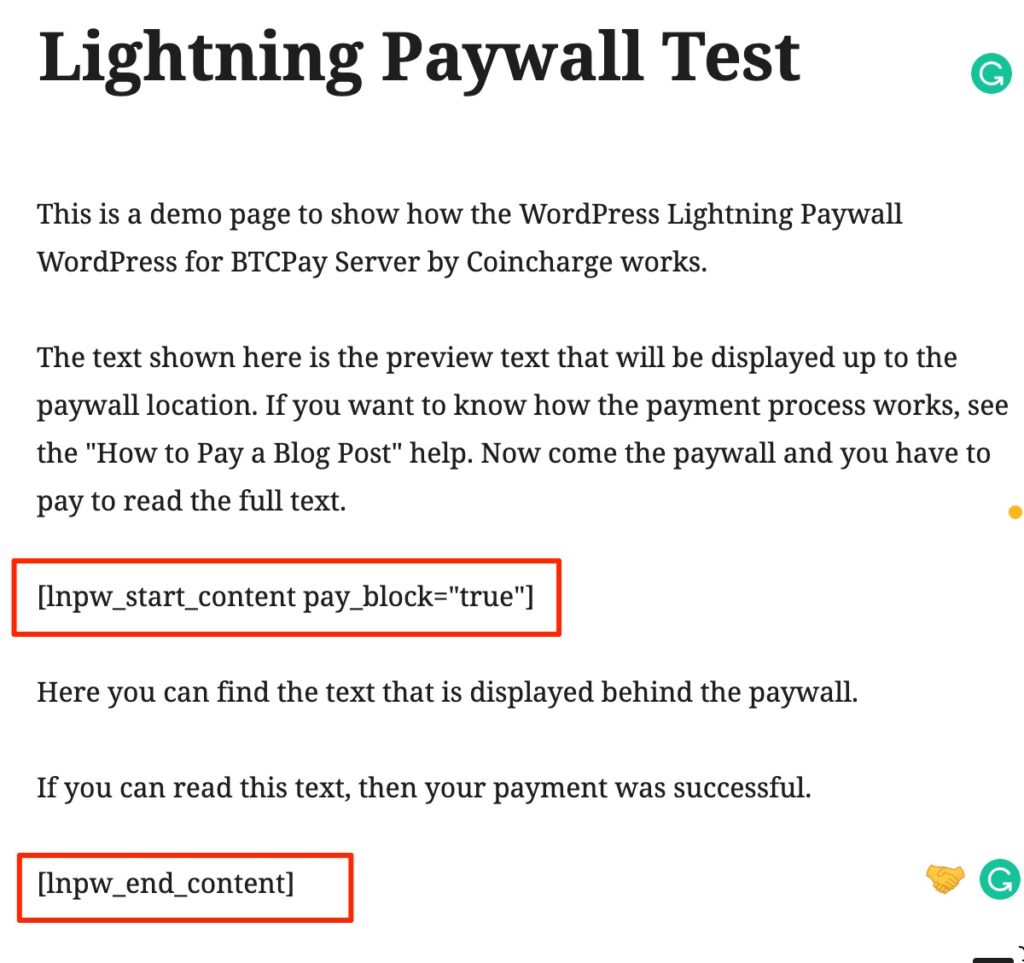 shortcode lightning paywall