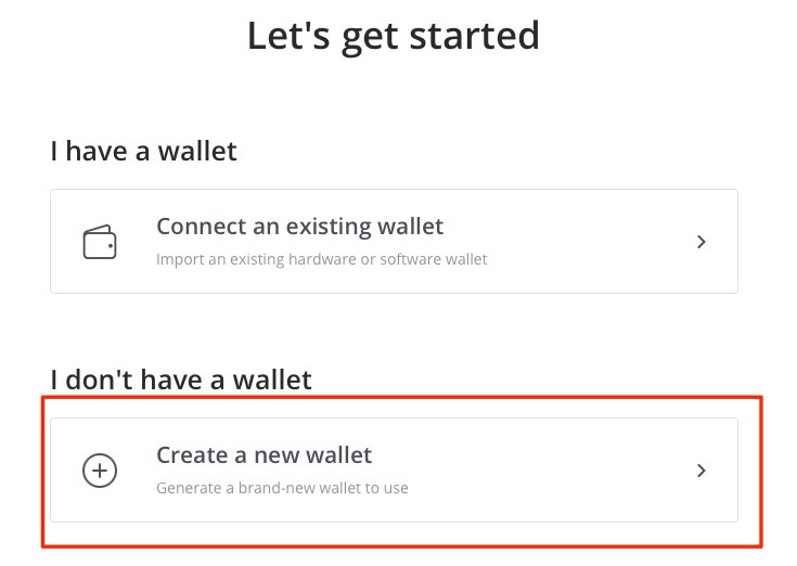 Create a new BTCpay Wallet