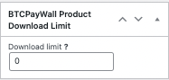 BTCPayWall Product Download Limit