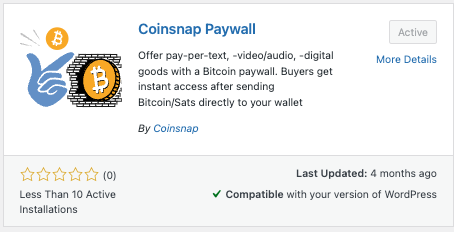 Coinsnap Paywall